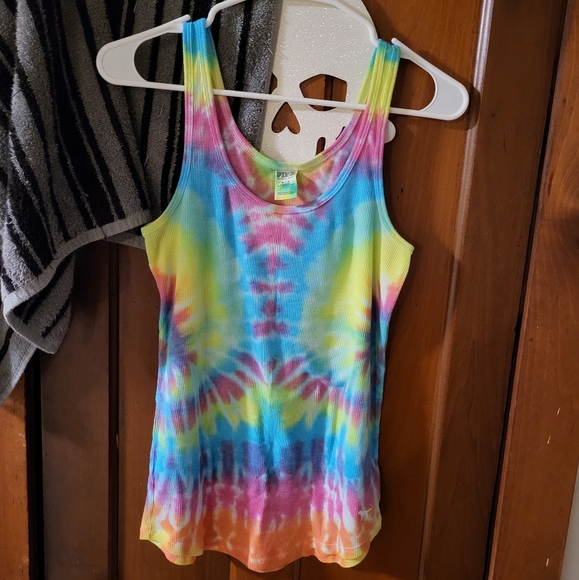 Vs pink tie dye tank top, size medium. - Picture 1 of 6